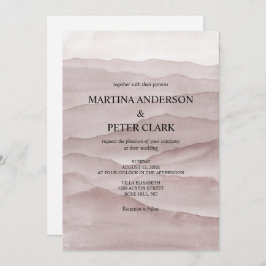 Abstracte stoffige roos Bergen bruiloft uitnodigin Kaart