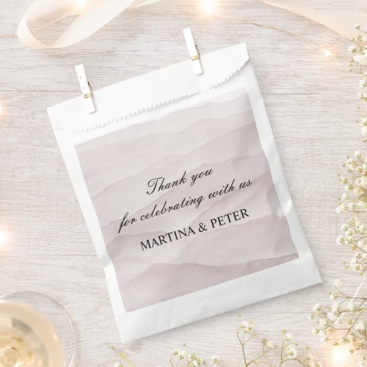 Abstracte stoffige roos bruiloft bedankzakje (Geknipt)