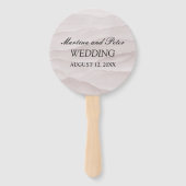 Abstracte stoffige roos marmeren bruiloft handwaaier (Achterkant)