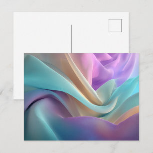 Abstracte stoftextuur in pasteltinten briefkaart