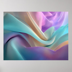 Abstracte stoftextuur in pasteltinten poster