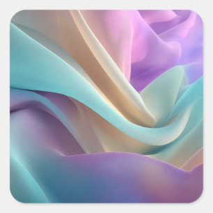 Abstracte stoftextuur in pasteltinten vierkante sticker