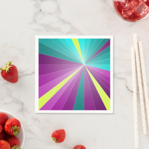 Abstracte stralen kleurrijke trilling Geometric Fu Servetten