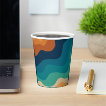 Abstracte strandgolven 70s stijl