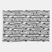 Abstracte streep - zwart op wit theedoek (Horizontaal)