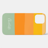 Abstracte streepjes Oranje Mint Naam kleurenblok Case-Mate iPhone Case (Achterkant (horizontaal))