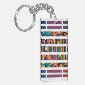 Abstracte streepjescode art sleutelhanger (Voorkant Links)