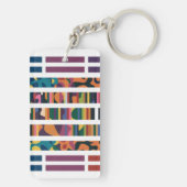 Abstracte streepjescode art sleutelhanger (achterkant)