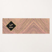Abstracte Stripes Gold Glitter Monogram Yogamat (Voorkant (horizontaal))