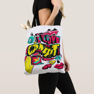 Abstracte strips graffiti stijl sms grunge urban c draagtas