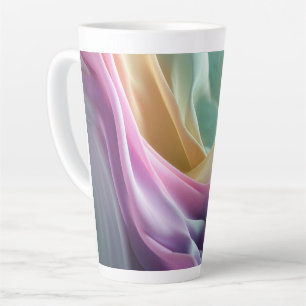 Abstracte stromende pastel stof textuur latte mok
