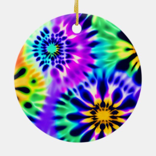 Abstracte stropdas kleurstof adire Pattern Keramisch Ornament (Achterkant)