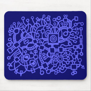 Abstracte structuur - Elektrisch blauw op de diepz Muismat