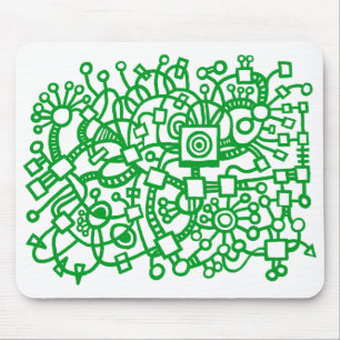 Abstracte structuur - grasgroen op wit muismat