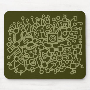 Abstracte structuur - Khaki over Murky Green Muismat