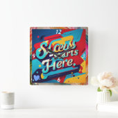 "Abstracte succesvisualisatie" Vierkante Klok (Huis)