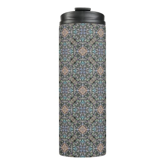 Abstracte Succulente Tuin Rosette Trellis Pattern Thermosbeker (Voorkant)