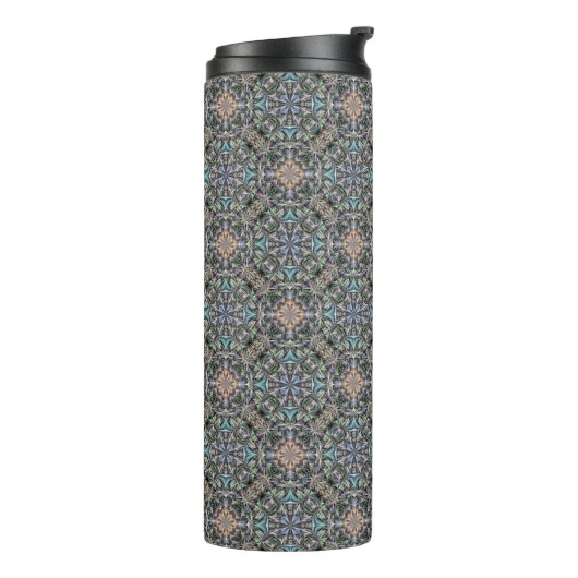 Abstracte Succulente Tuin Rosette Trellis Pattern Thermosbeker (Gedraaid links)
