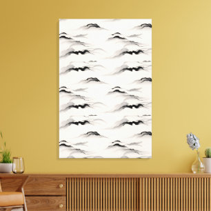Abstracte Sumi-inktwas Zen-rijstpapier Minimalisti Canvas Afdruk