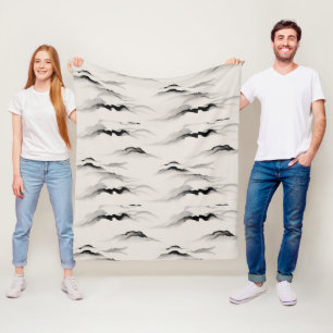 Abstracte Sumi-inktwas Zen Rijstpapier Minimalisti Fleece Deken