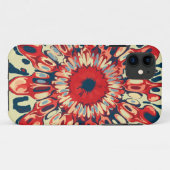 Abstracte SUN FLOWER - rood blauw + uw achtergrond Case-Mate iPhone Case (Achterkant (horizontaal))