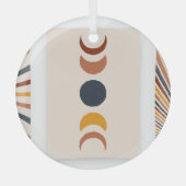 Abstracte Sun Moon Boho Posters Glas Ornament (Voorkant)