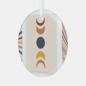 Abstracte Sun Moon Boho Posters Glas Ornament (Voorkant links)