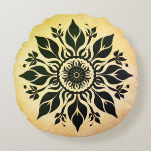Abstracte Sun Pillow Rond Kussen