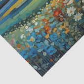 Abstracte Sunrise Wildflower in blauw, wit, rood Tissuepapier (Detail)
