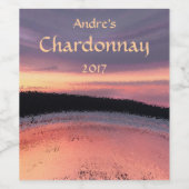 Abstracte Sunset Ocean Wave Wijnlabel Wijn Etiket (Enkel label)