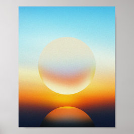 Abstracte Sunset Sphere illustratie Muurkunst Poster