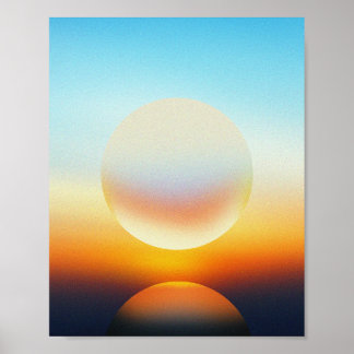 Abstracte Sunset Sphere illustratie Muurkunst Poster
