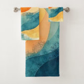 Abstracte Sunset Waves Art Bad Handdoek (Insitu)