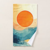 Abstracte Sunset Waves Art Bad Handdoek (Handdoek)