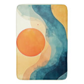Abstracte Sunset Waves Art Badmat (Voorkant Verticaal)