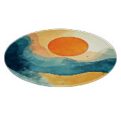 Abstracte Sunset Waves Art Snijplank (Hoek)