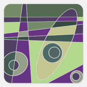 Abstracte Surfende groene appels Vierkante Sticker