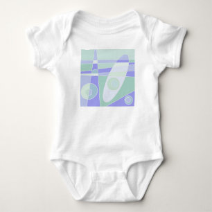 Abstracte surfende pastel paars groen romper