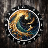 Abstracte Surfer Strand Energie Kunst Dartbord