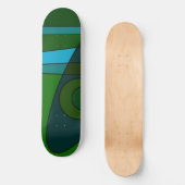 Abstracte Surfing Turquoise Green Shade Skateboard (Voorkant)