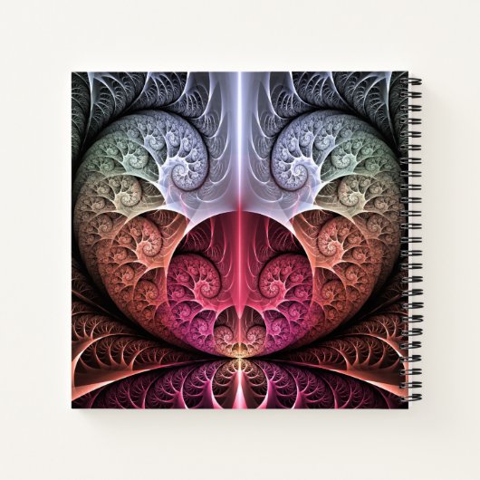 Abstracte Surreal Fantasy Fractal Name Notitieboek (Achterkant)