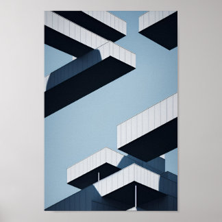 Abstracte surrealistische architectuur poster