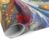 Abstracte Swirl Color Art Cadeaupapier (Rol Hoek)