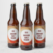 Abstracte Swirl Groovy Vibrant Family Reunion Bier Etiket (Flessen)
