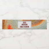 Abstracte Swirl Groovy Vibrant Family Reunion Waterfles Etiket (Enkel label)