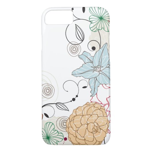 Abstracte Swirly Floral Case-Mate iPhone Case (Achterkant)
