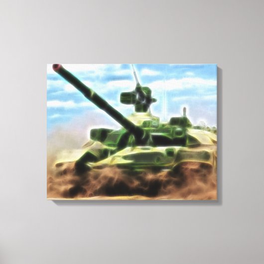 Abstracte T-72 Sovjet militaire tank gewikkeld doe Canvas Afdruk (Voorkant)