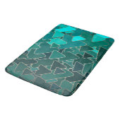 Abstracte Teal Driehoek Geometrisch Badmat (Gekanteld)