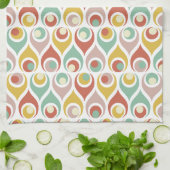 Abstracte teardrop vormen Mid Century Pattern Theedoek (Gevouwen)