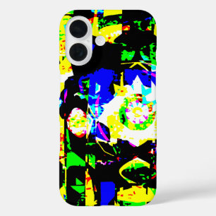 Abstracte techniek Grafisch Neon Noise Artwork MSG iPhone 16 Hoesje